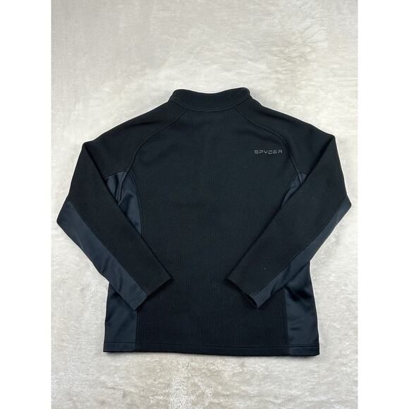 Spyder Pullover Men’s Large Black Bandit Half 1/2 Zip Jacket Sweatshirt 1619902 - Picture 9 of 10